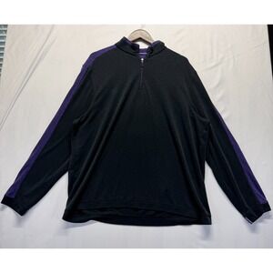 Nicoby Sweatshirt Mens 2XL Black Shoulder Sleeve Panels Mock Neck Quarter Zip